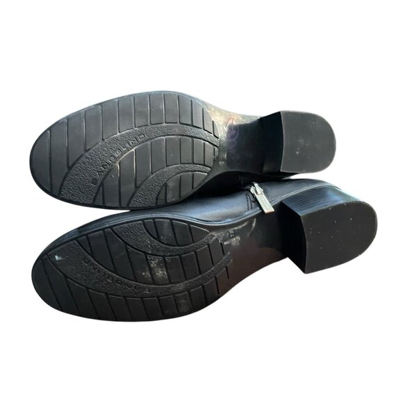 Bandolino Black Leather Studded Ankle Boots Sz 9 M Booties - Picture 5 of 5